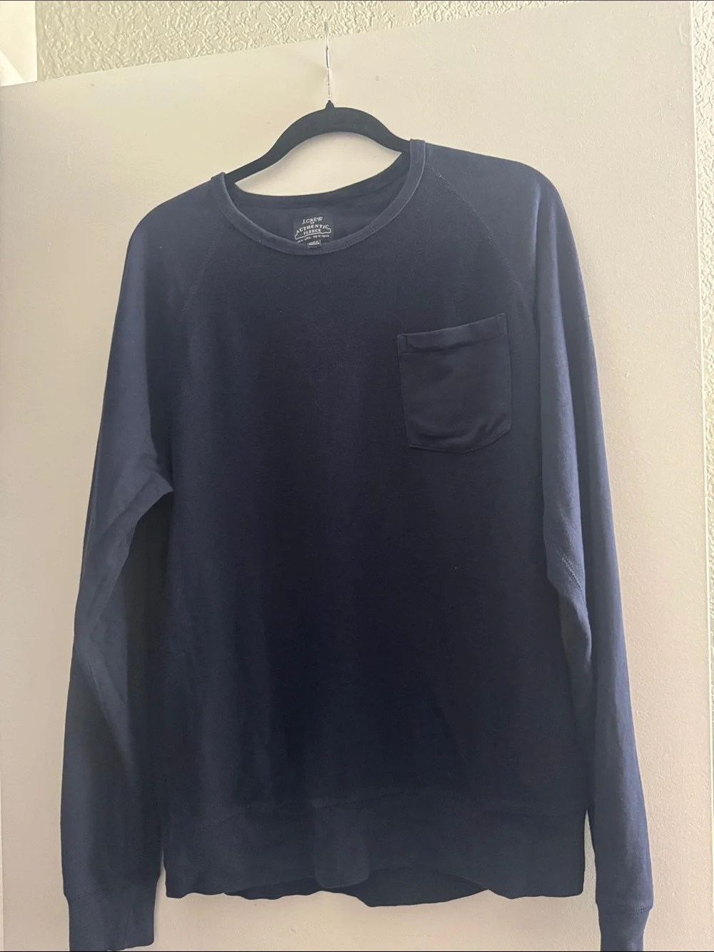 J. Crew Navy Crewneck Pocket Sweatshirt